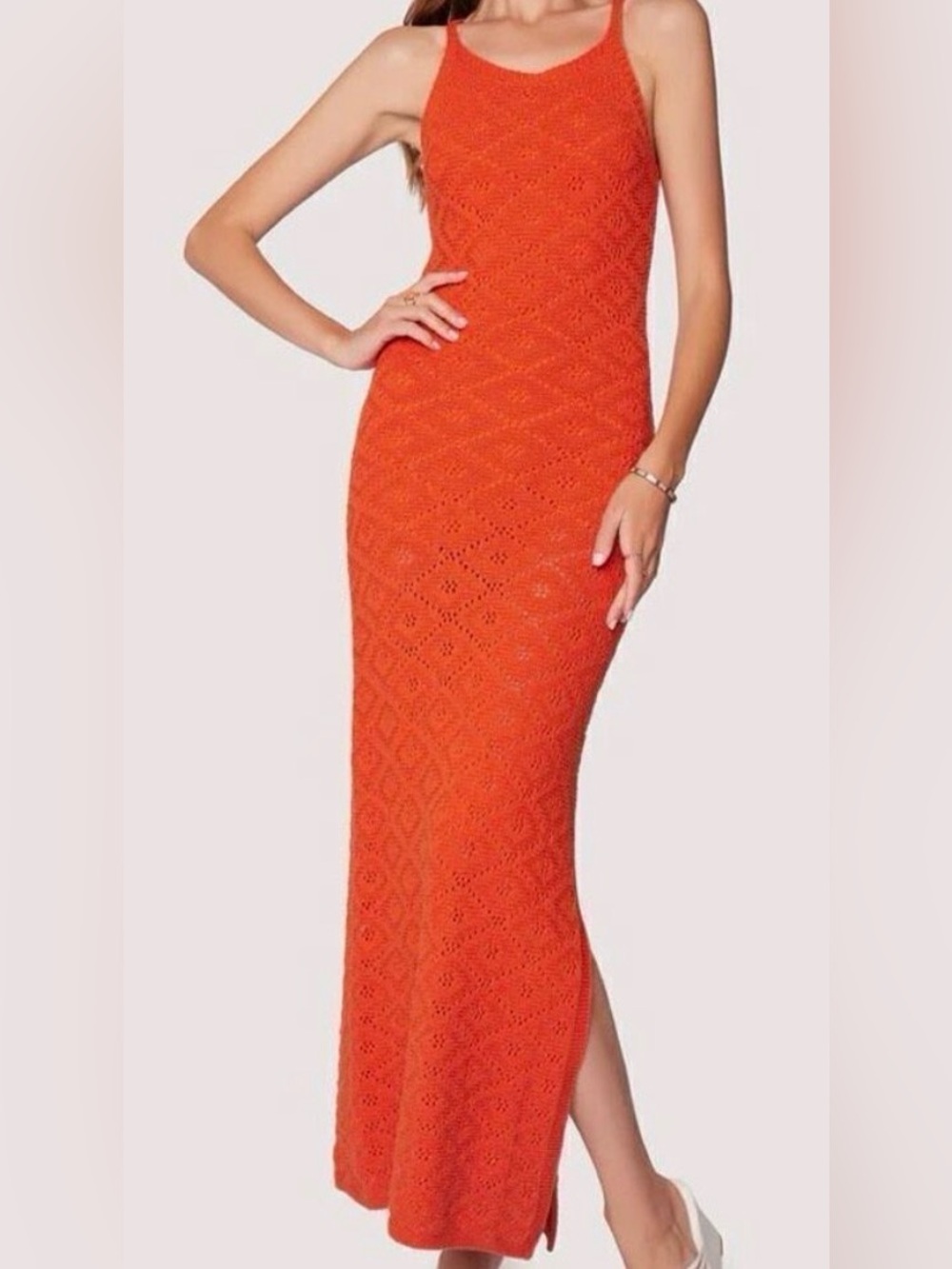 Lost + Wonder New With Tags Burnt Orange Knit Long Dress Size S/M Sku#136